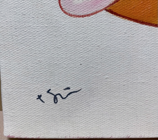 模写 掘り出し物 人物画 女の子 奈良美智？ 油絵 手書き F6号 サイン