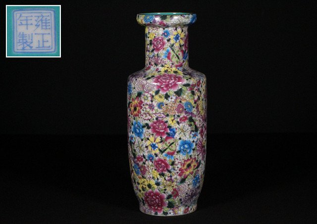 新品，豊富な 百合 雍正年製 粉彩花瓶 高約44.5㎝ 検 花尽くし 花尽紋 花紋 花入 唐物 中国美術(色絵磁器)｜売買されたオークション情報、yahooの商品情報をアーカイブ公開 - オークファン 骨董陶磁器一般