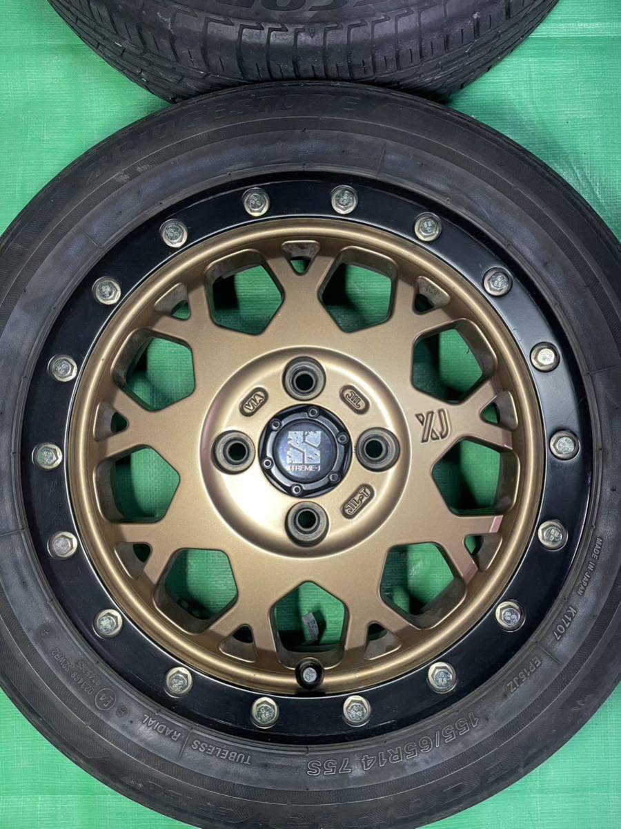 しま 売り切り！ 美品！ XTREME-J XJ04 14インチ 4穴 PCD100 4.5J