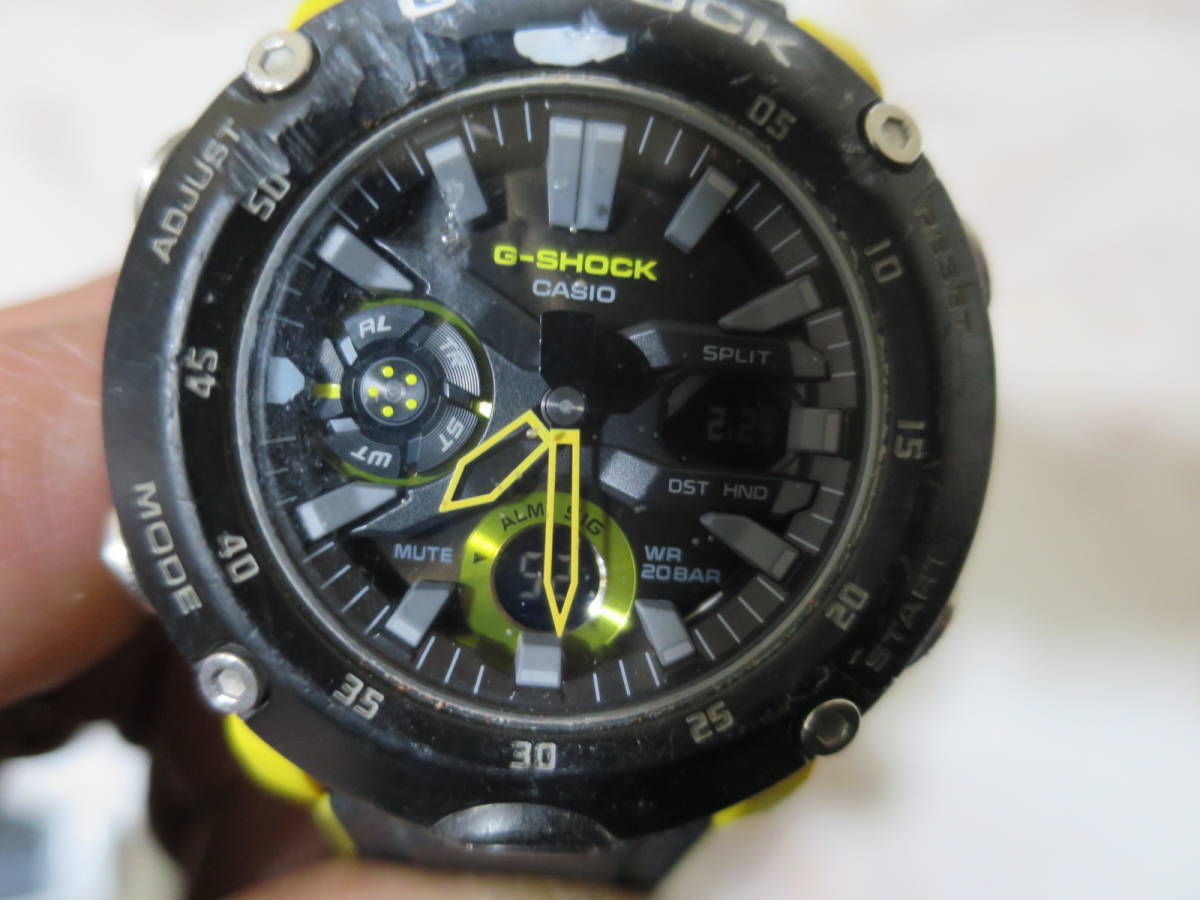 カシオ G-SHOCK カーボンコアガード構造 GA-2000 ブラック/イエロー 