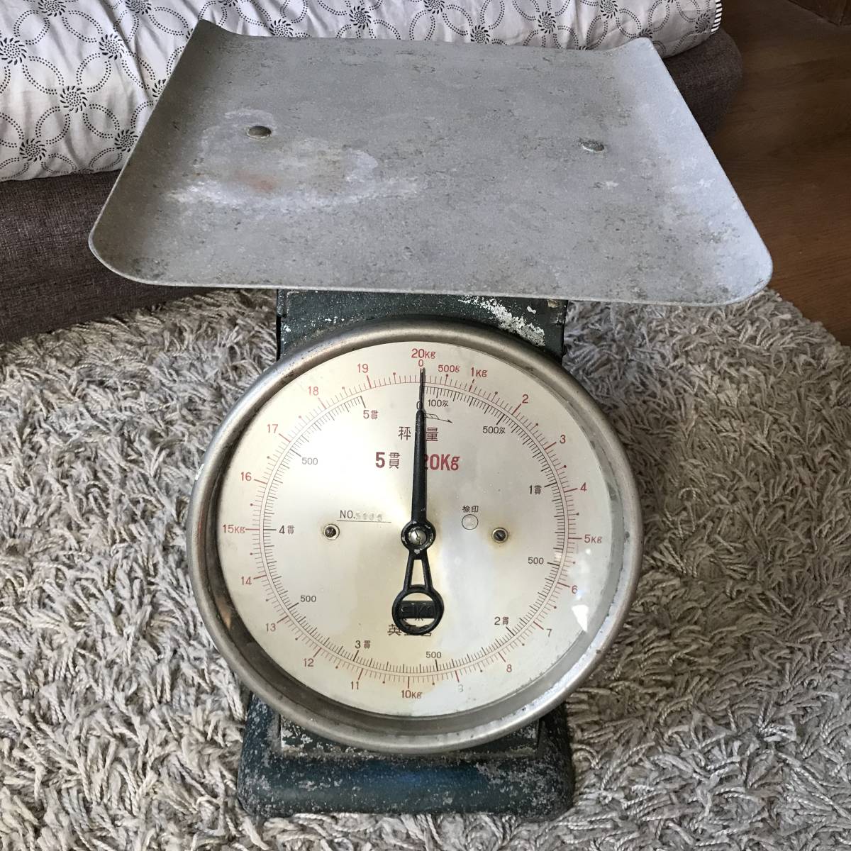 上皿はかり 東京英工舎 秤 計り 20kg 5貫 昭和レトロ(はかり、スケール 