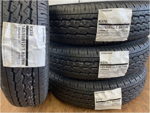 ♭★【送料無料】BRIDGESTONE K370 145/80R12 80/78N LT ブリヂストン 145/80-12 新品4本セット