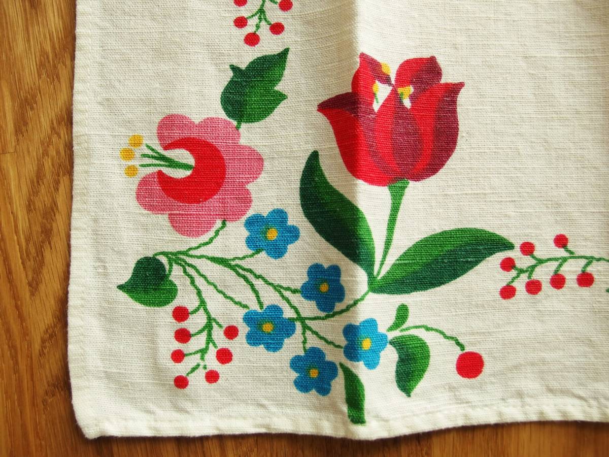 東欧雑貨 ハンガリー製 ヴィンテージ カロチャ刺繍 クロス/ランチョン