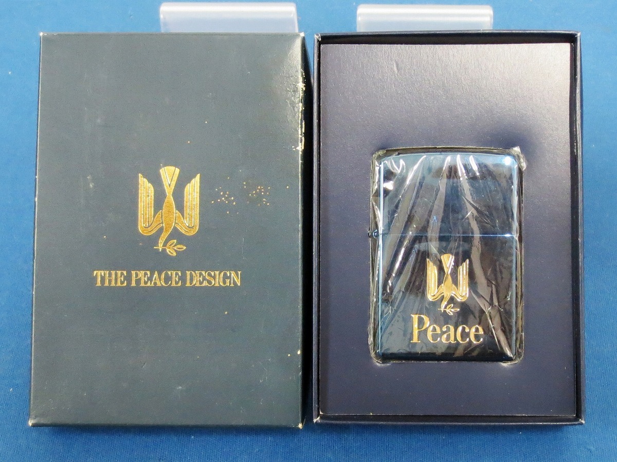 未使用☆Zippo THE PEACE DESIGN 2001年製 外箱付き ジッポー オイル 