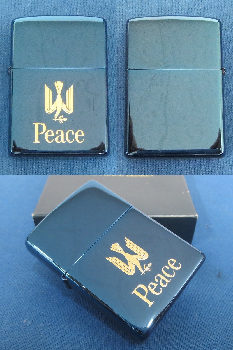 未使用☆Zippo THE PEACE DESIGN 2001年製 外箱付き ジッポー オイル 