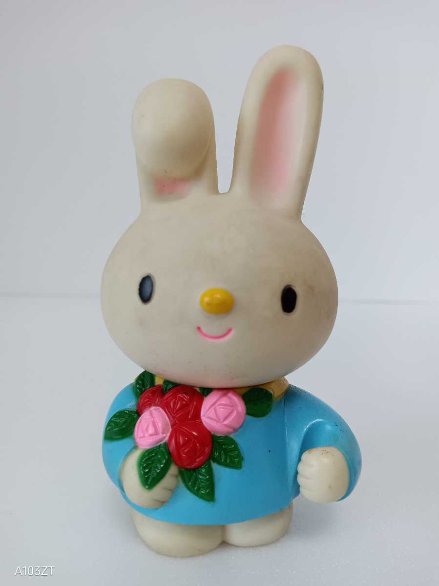 ①約11.5cm 千葉相互銀行 ちば相銀 しあわせミミちゃん ソフビ 貯金箱