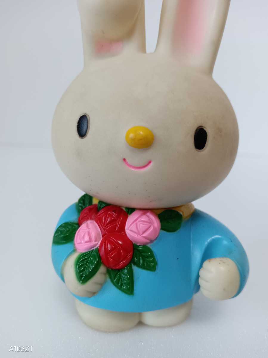 ①約11.5cm 千葉相互銀行 ちば相銀 しあわせミミちゃん ソフビ 貯金箱