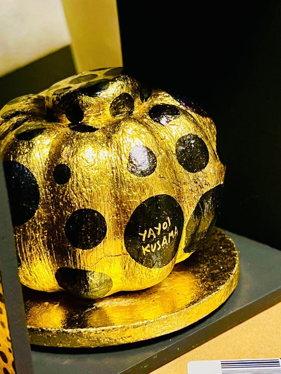 超レア 黄金 かぼちゃ 草間彌生 パンプキン オブジェ 24金箔 認定証  