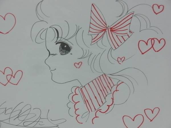 いがらしゆみこ キャンディキャンディ 直筆サイン色紙(サイン、直筆画