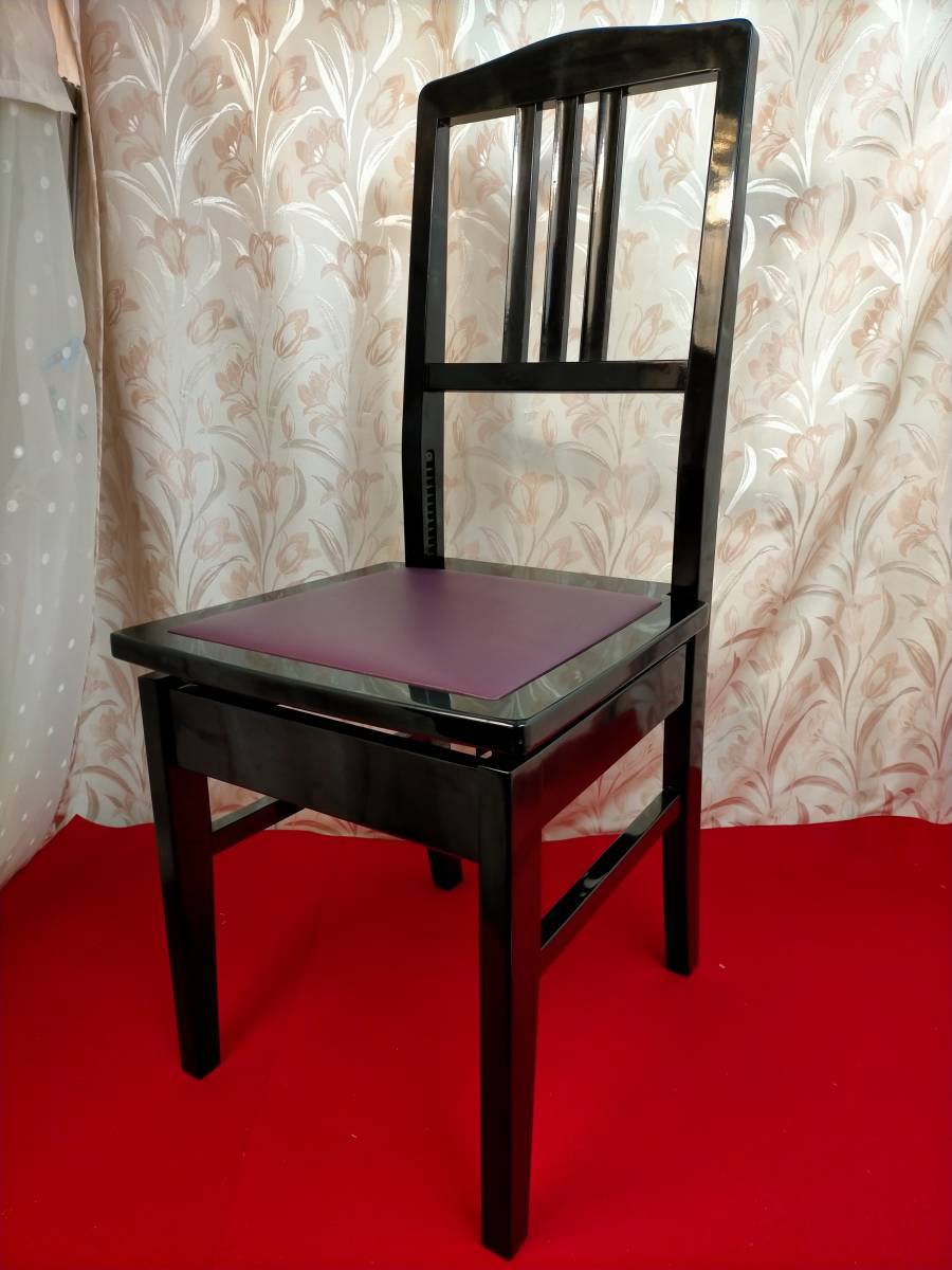 トムソン椅子　高低自在　背もたれ付き　美品　ピアノ椅子