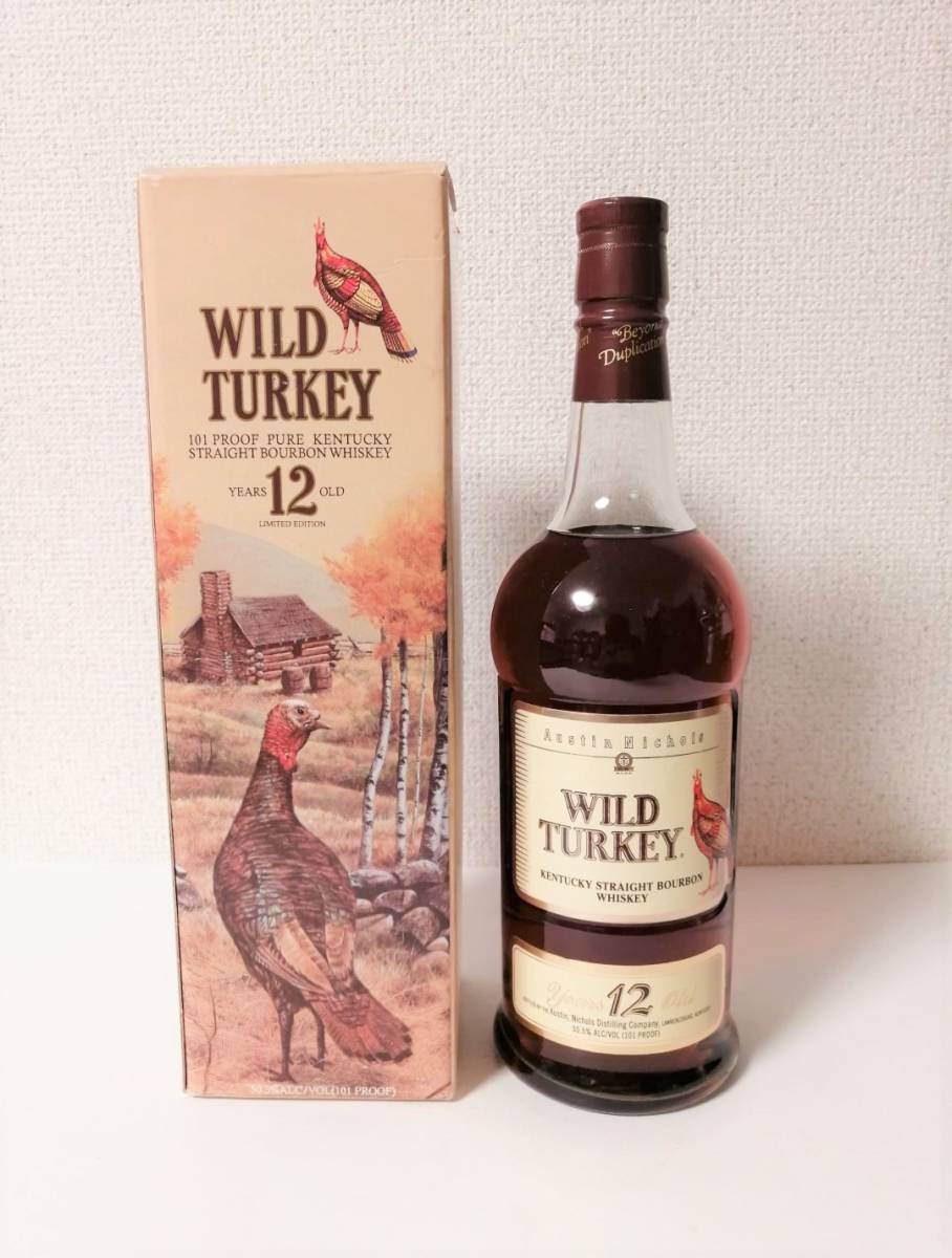 て*。様 ワイルドターキー１２年未開封　Wild TURKEY 101 Proo WILD TURKEY ワイルドターキー12年 旧ボトル 750ml 101 PROOF 未開封