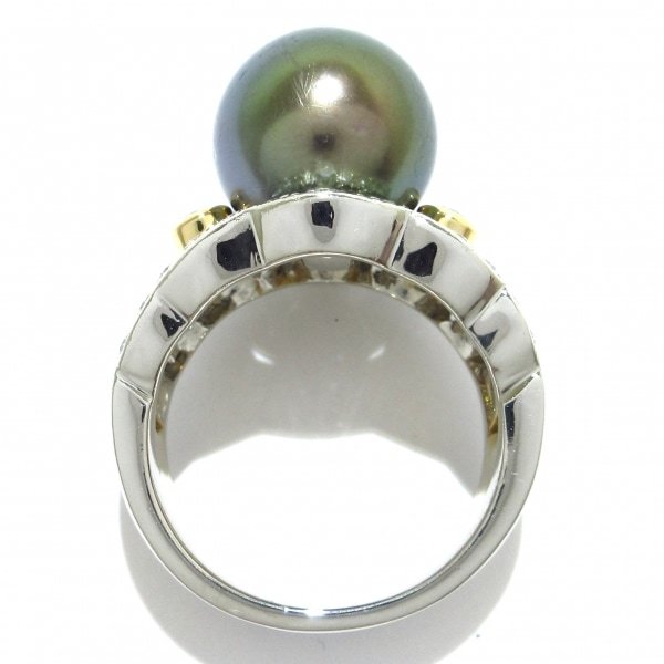 磨き済み□タサキシンジュ 田崎真珠/TASAKI リング Pt900×K18YG