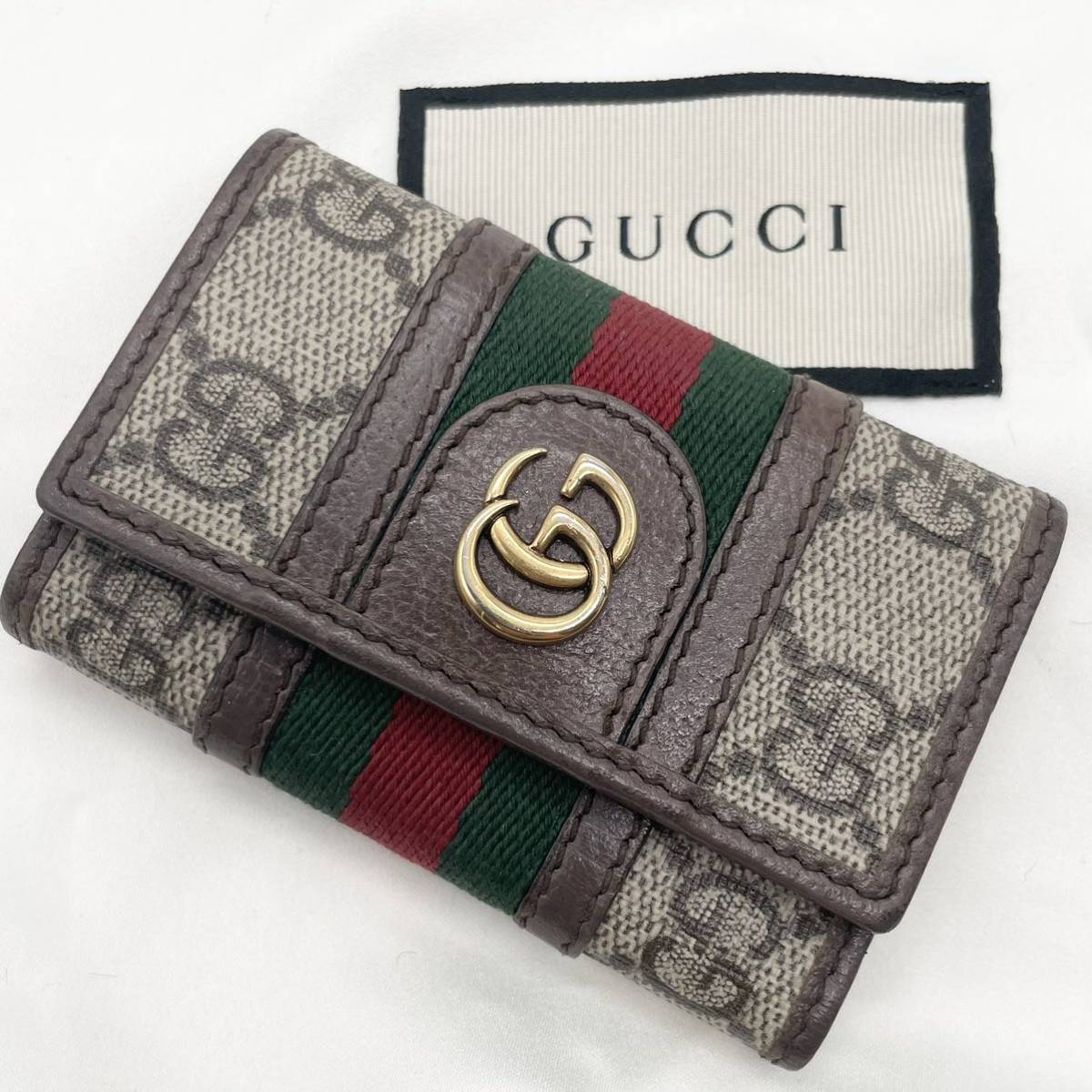 GUCCI オフィディアキーケースシェリーラインマーモント6連