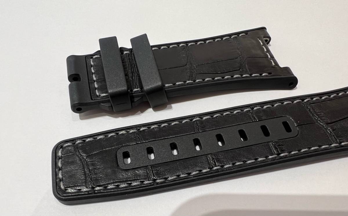 送料無料□IWC純正 インヂュニア用 ラバーアリゲーターベルト 30-22
