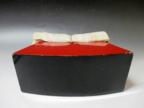 箱枕 高枕 朱漆ぬり 日本髪 舞妓さん 舟枕 木枕 時代品 m1203(木工、竹