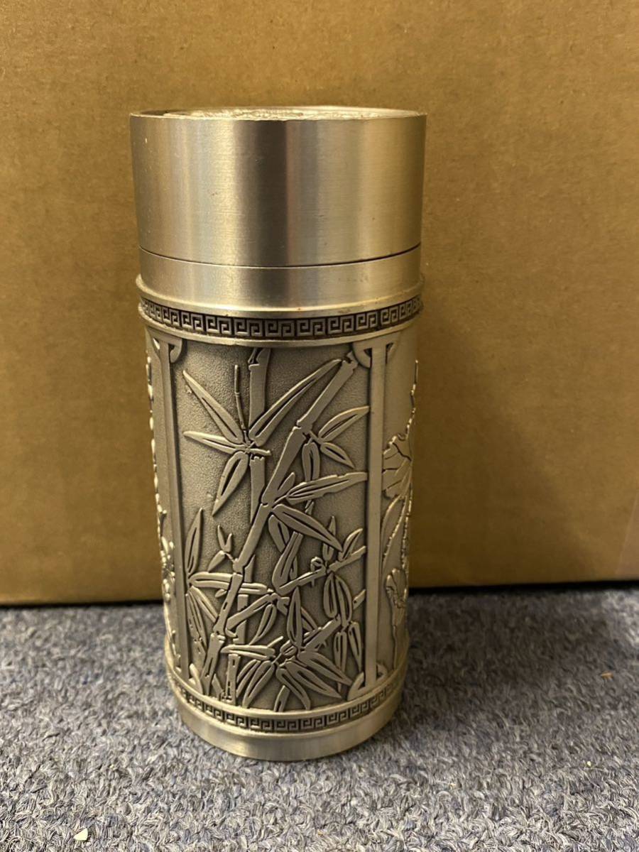 NATION PEWTER 97% ピューター 錫 茶筒 マレーシア製 アンティーク