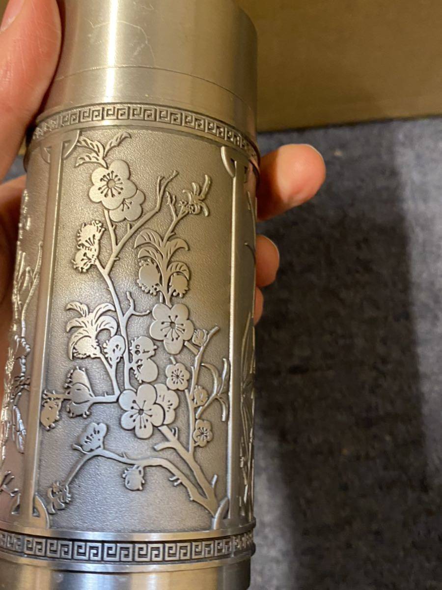NATION PEWTER 97% ピューター 錫 茶筒 マレーシア製 アンティーク 