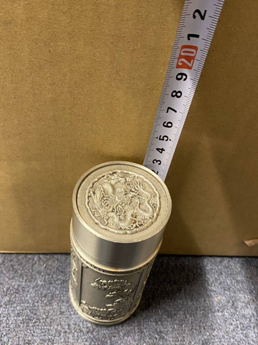 NATION PEWTER 97% ピューター 錫 茶筒 マレーシア製 アンティーク
