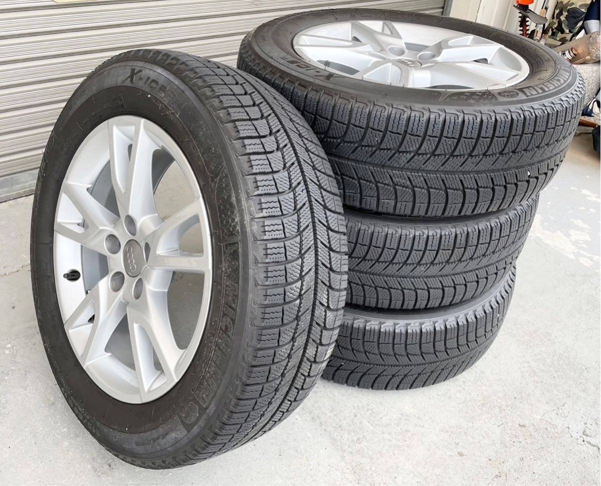 良品☆ アウディ 8U型 17in E-6.5J×17H2 ET33 ミシュラン X-ICE XI3 215/60R17 タイヤ ホイール 4本 B1