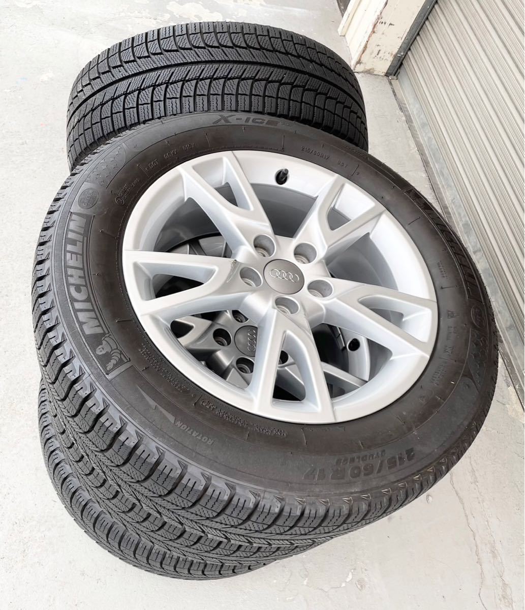 良品☆ アウディ 8U型 17in E-6.5J×17H2 ET33 ミシュラン X-ICE XI3 215/60R17 タイヤ ホイール 4本 B1