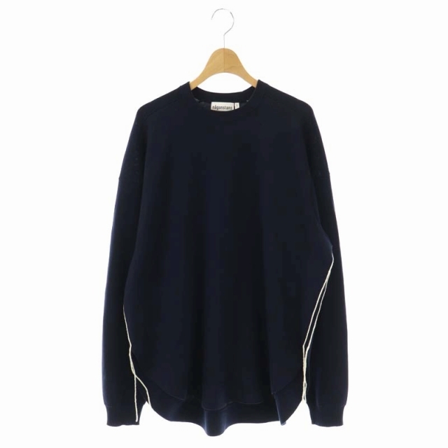 ナゴンスタンス nagonstans 23SS round-hem pullover プルオーバー ニット カットソー 長袖 M 紺 ネイビー /DF ■OS レディース