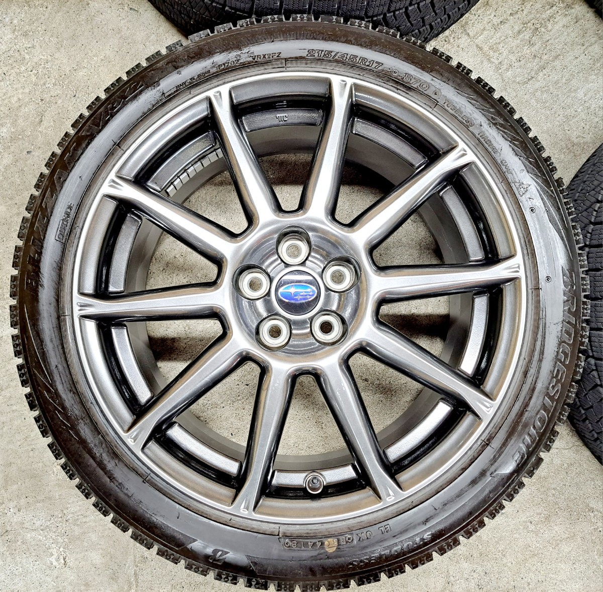 【おでき】BS VRX2 215/45R17＋スバル純正ホイール➁ 極上品】スバル BRZ GT 後期 ブレンボ対応 純正ホイール タイヤ 2018年