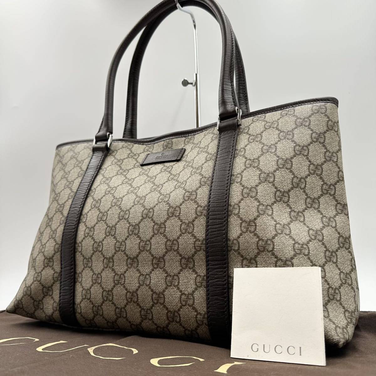 美品】GUCCI グッチ トートバッグ ビジネスバッグ 肩掛け GG柄 総柄 A4 