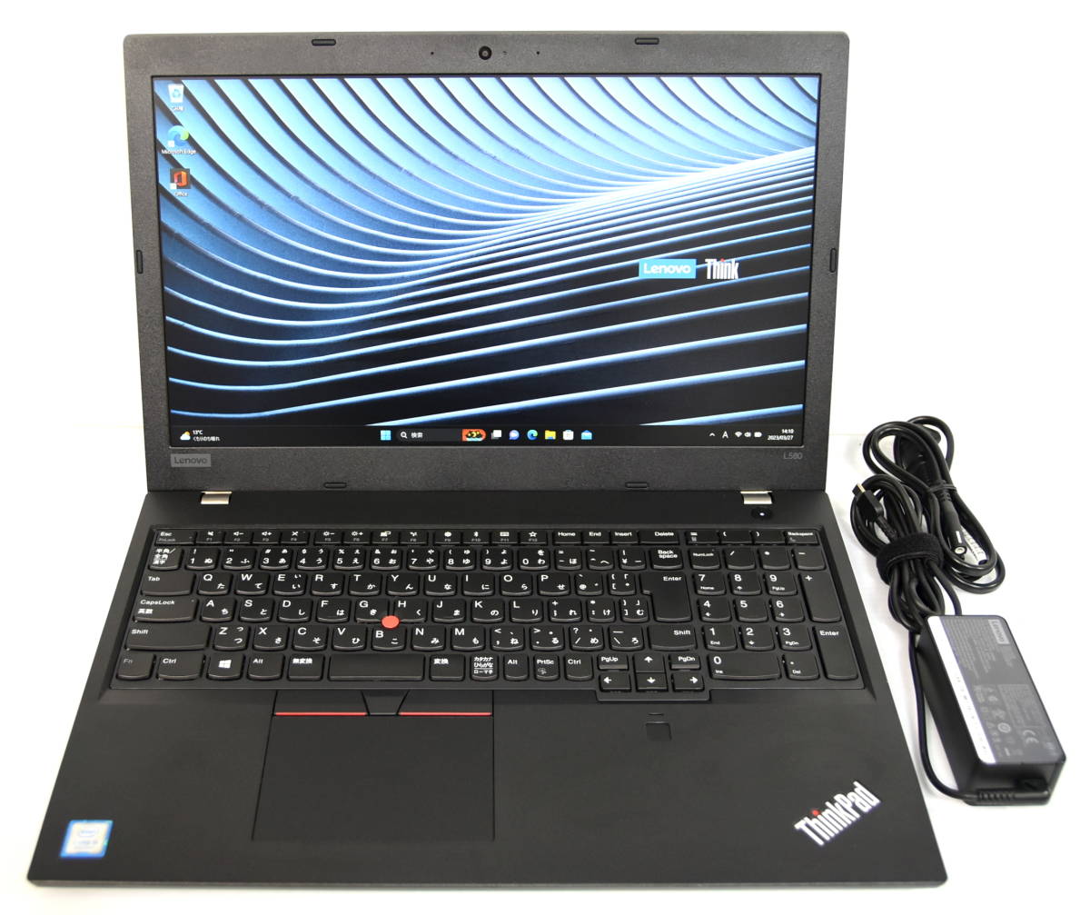 美品 ☆Lenovo ThinkPad L580 i5-8250U 1.6(3.4)/NVMe 256GB/15.6W 1920x1080/無線/Bt/カメラ/指紋/Office 2021/最新W11 & リカバリ ☆0365
