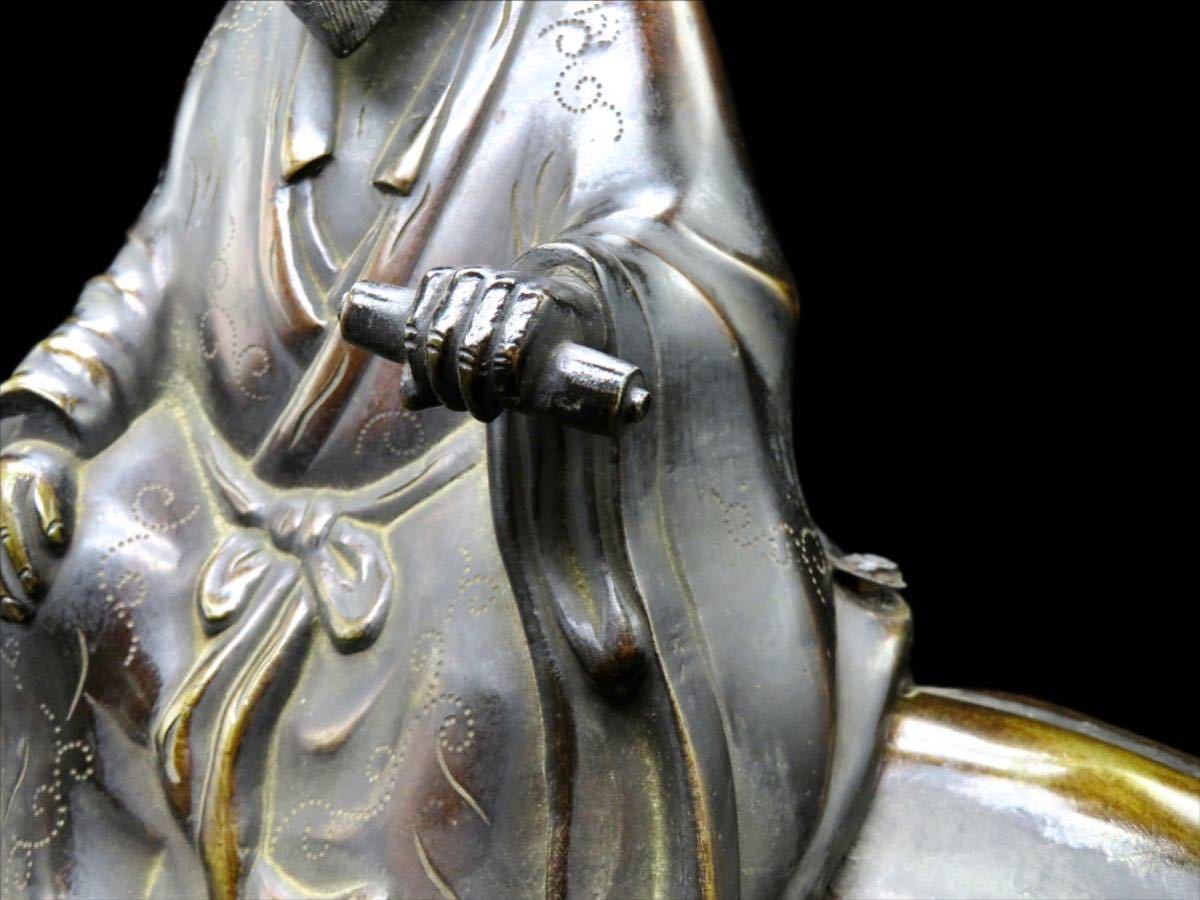 S169 時代物 古銅 銅製 老翁 牛 香炉 香道具 茶道具 置物 飾り物 牛型 