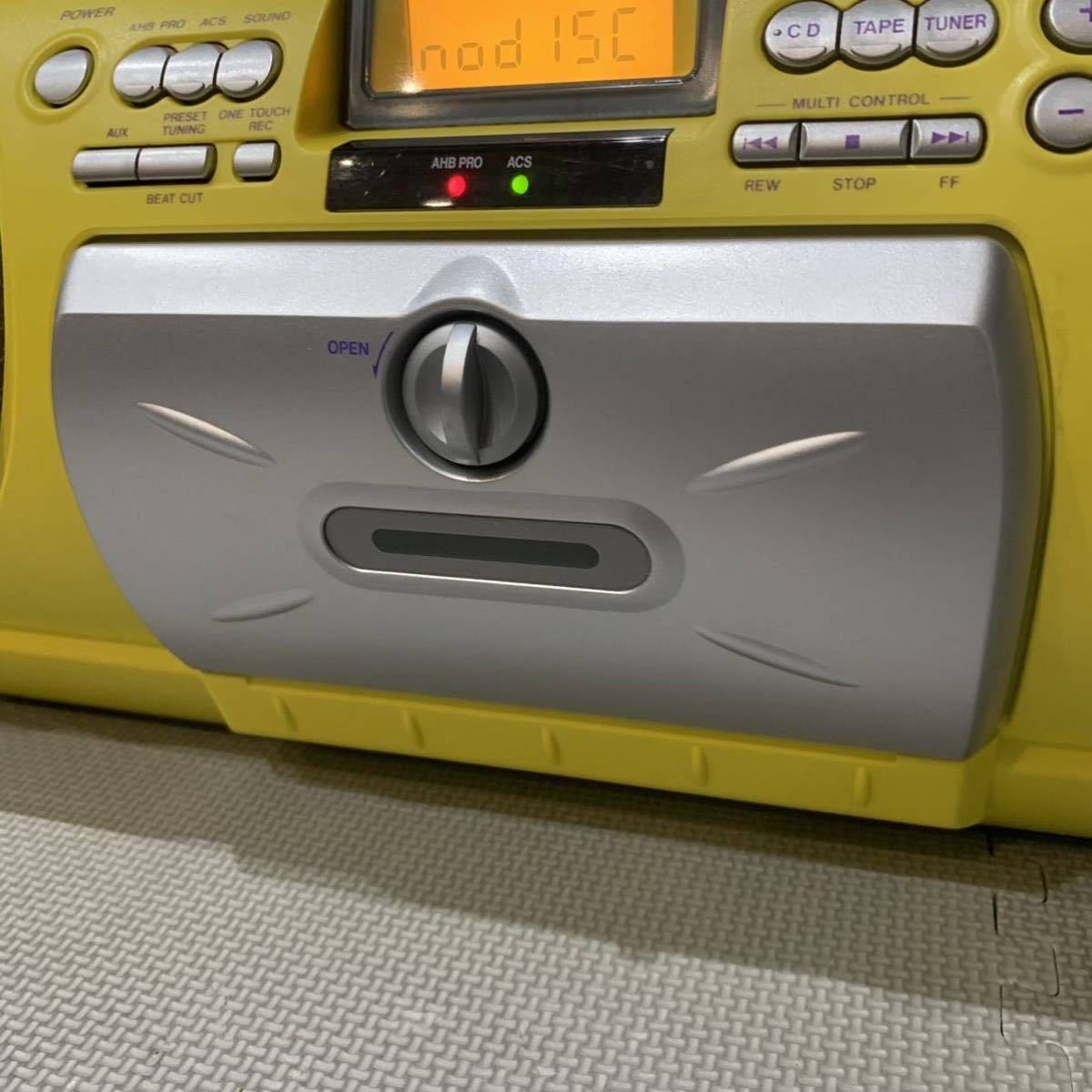 美品Victor CDラジカセ RV-X55 ビクター ドラムカン イエロー 2000年製