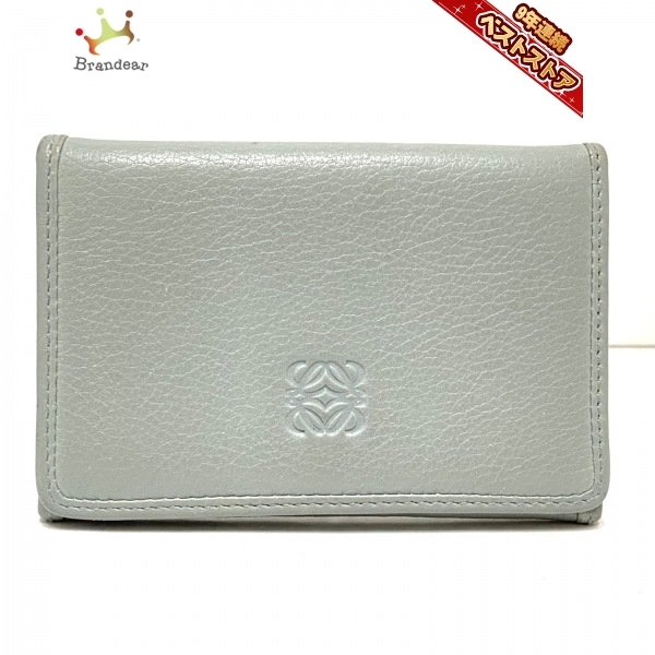 ロエベ LOEWE 名刺入れ - ナッパレザー ライトブルー 財布 □サイズ