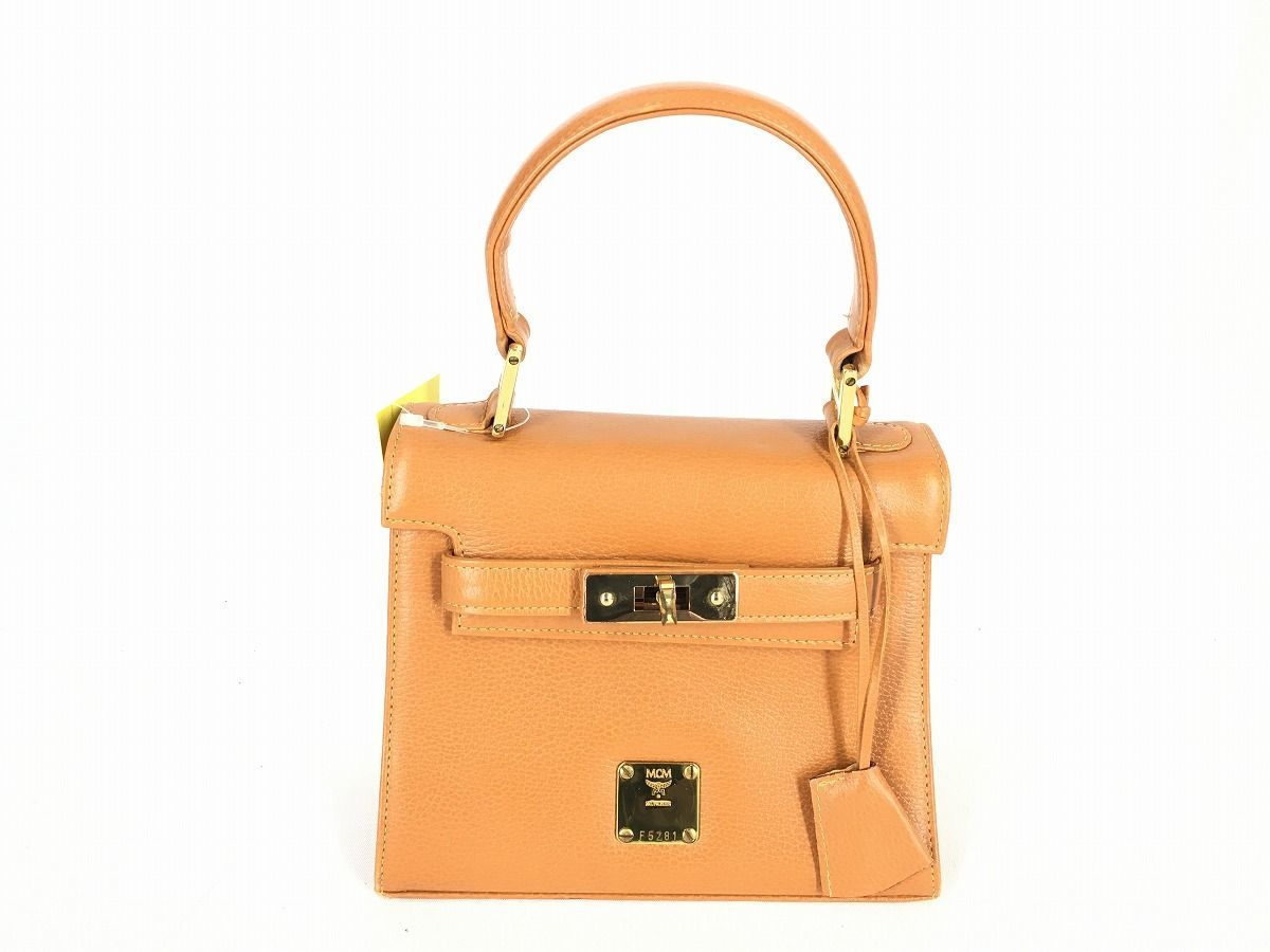 1円 MCM ショルダー付 2WAY レザー ハンドバッグ BV405 MCM 1円 
