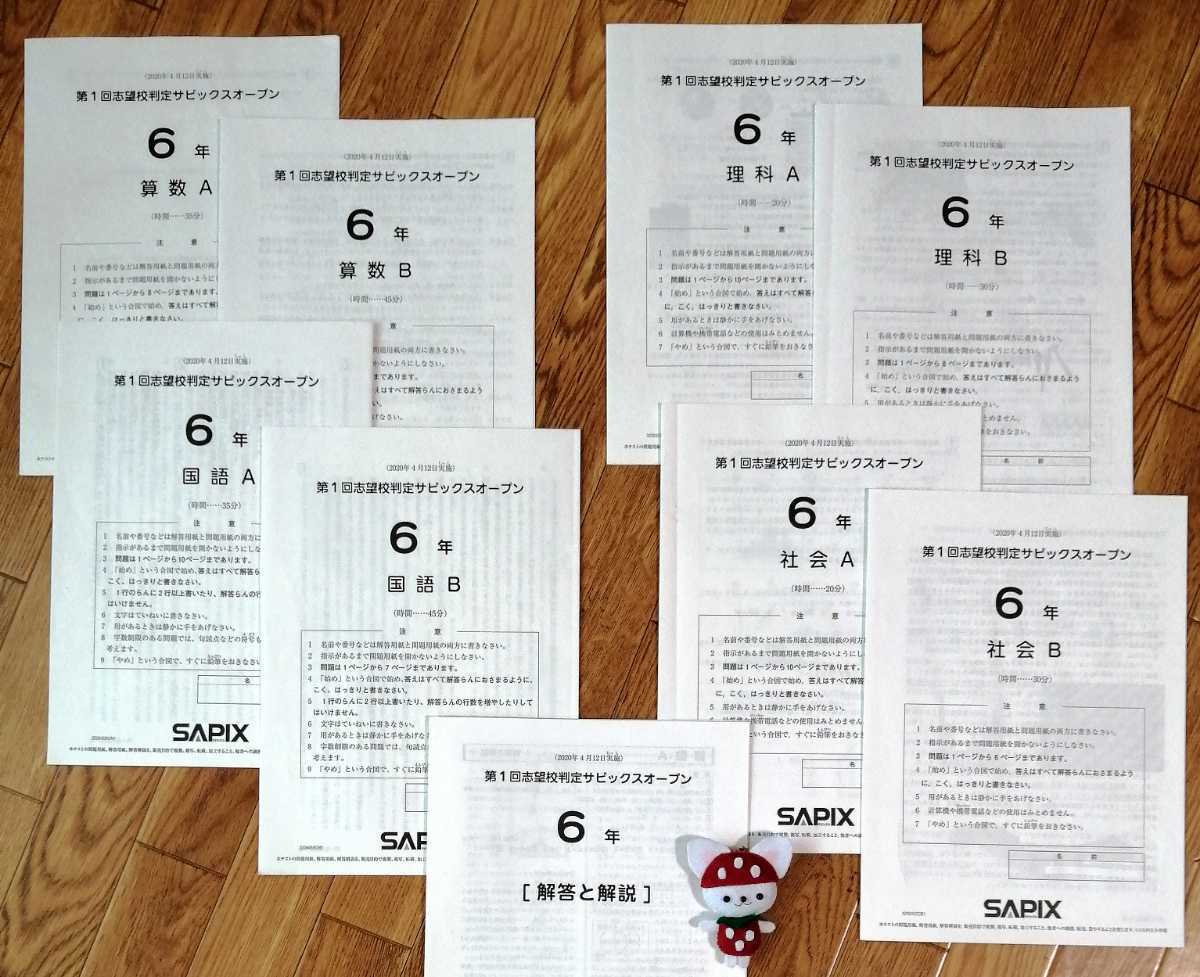 SAPIX サピックス　6年　テスト　2016年 SAPIX サピックス 6年 テスト 2016年 SAPIX サピックス 6年 テスト
