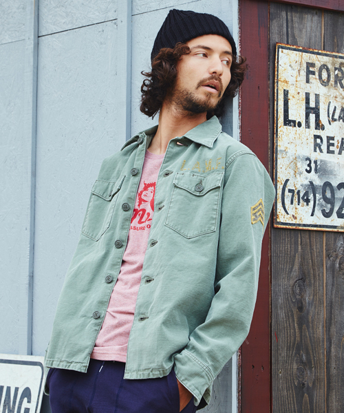 大人気！名作！HYSTERIC GLAMOUR 長袖ミリタリーシャツ【JT/JOHNNY FUCKIN THUNDERS刺繍】カーキM