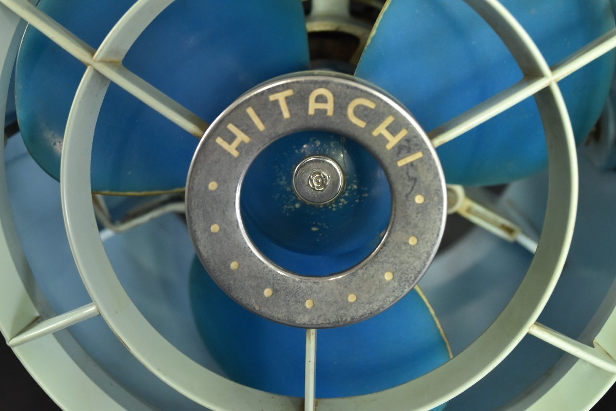 ヴィンテージHITACHI 卓上扇風機 青 4枚羽根1950年から1970年製