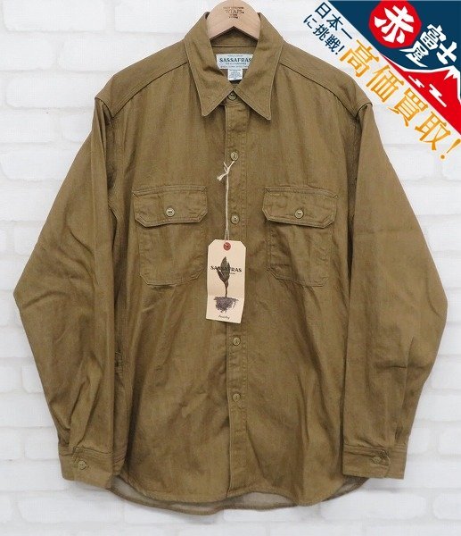 7T1348/未使用品 SASSAFRAS GARDENER SHIRT 8oz DENIM SF-211858 ササフラス ガーデナーシャツ