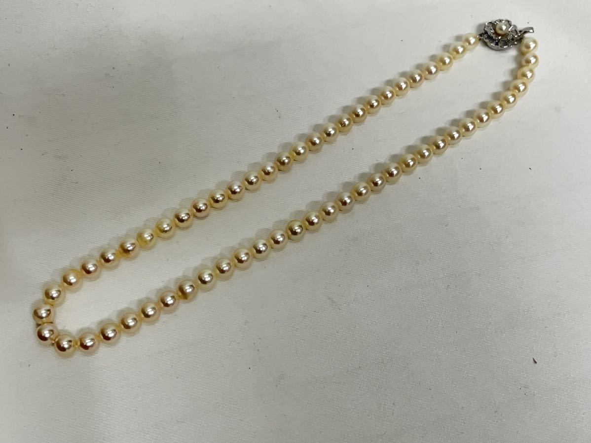 1円スタート パール 真珠 29.0グラム ネックレス 留め具 シルバー 中古品
