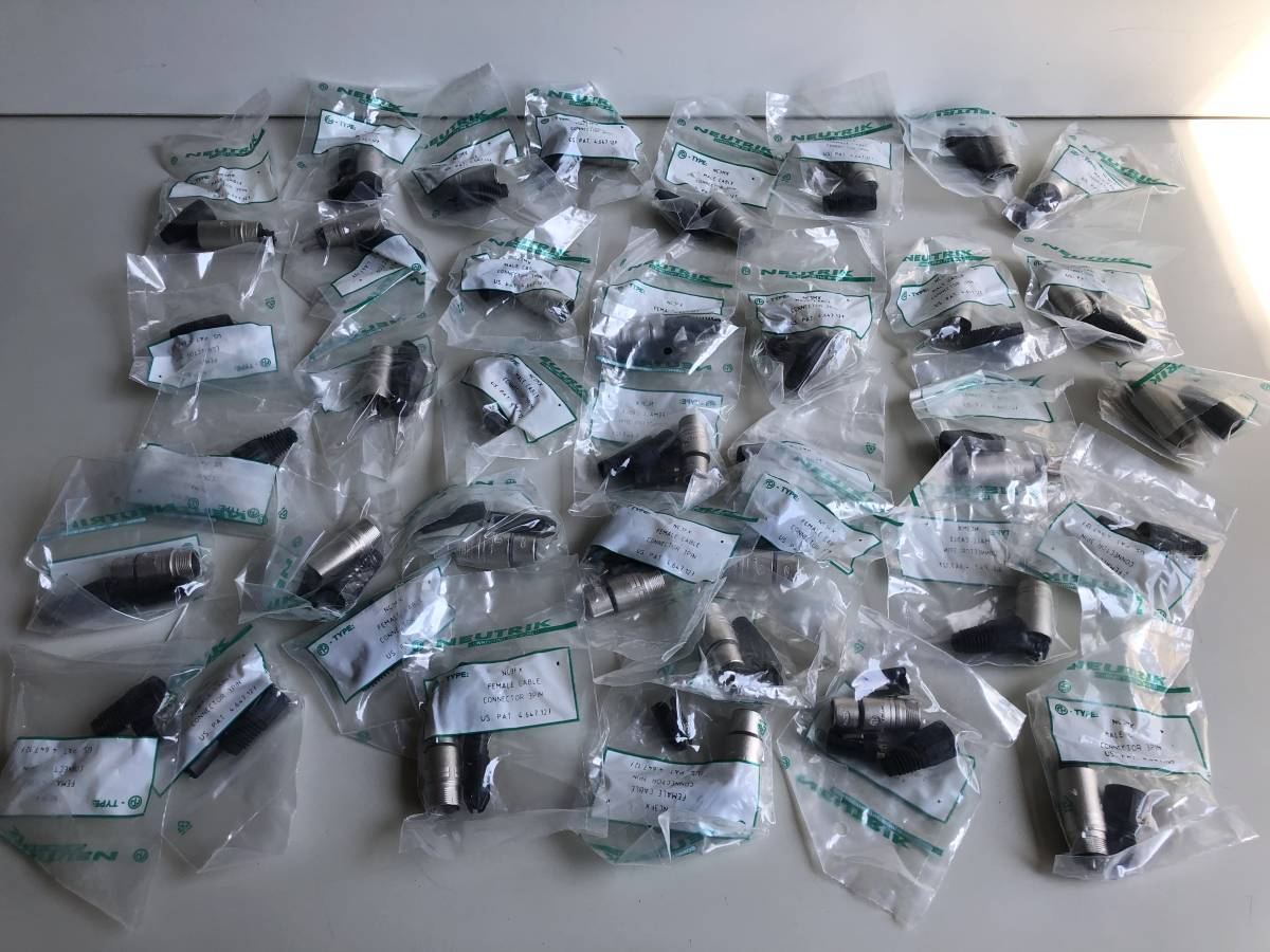 Wy324◆NEUTRIK ノイトリック◆NC3MX 37個 コネクター MALE CABLE CONNECTOR 3PIN US. PAT. 4.647.127 部品 プラグ 未開封 保管品
