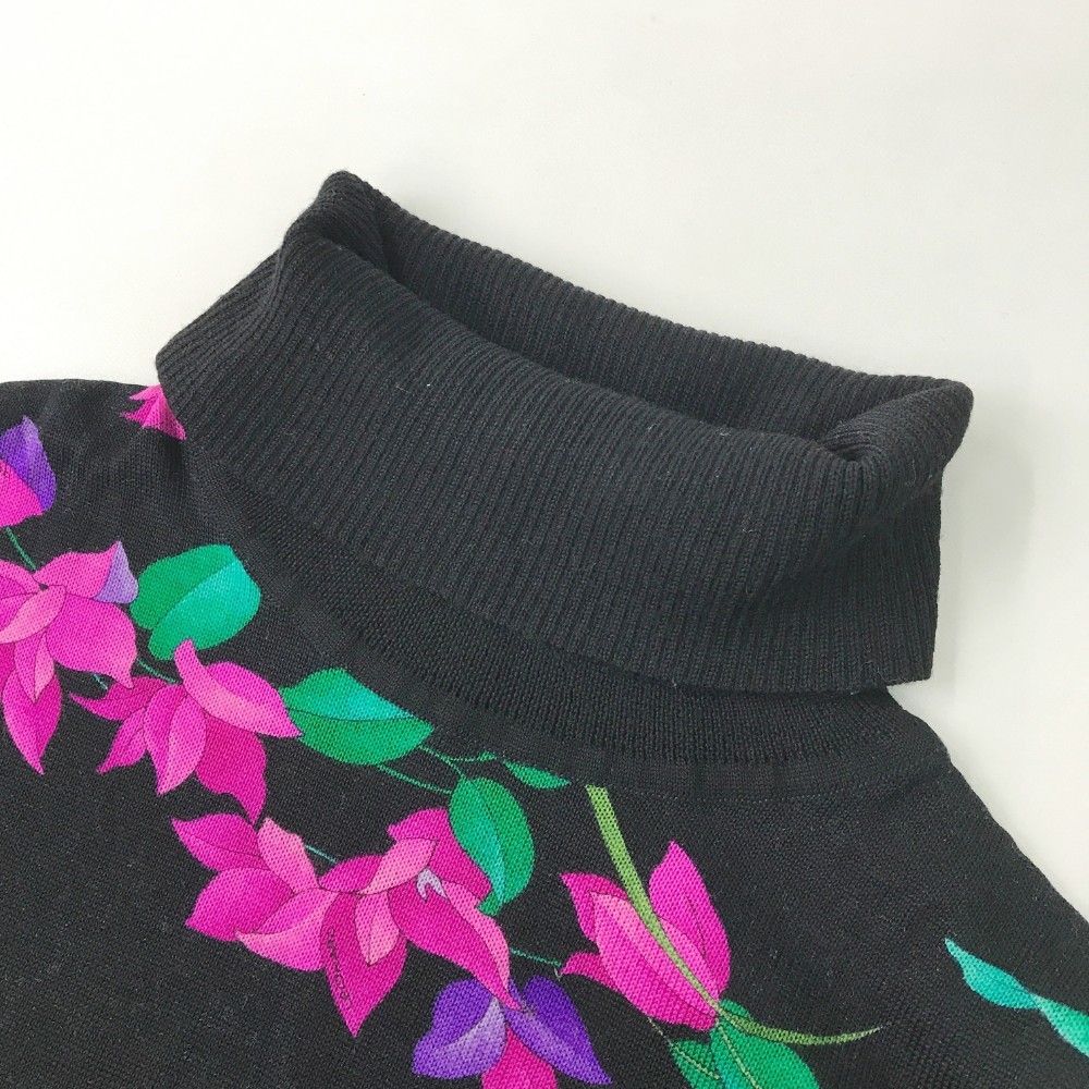 極美品LEONARD レオナール タートルネックセーター ニット 黒 XL