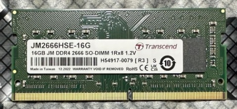 Transcend DDR4 ノートPC用 16GBメモリ 2666 260pin 1.2V 1枚　美品完全動作品送料込即決！ 