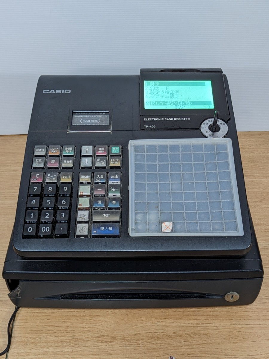 ☆カシオ CASIO 電子レジスター TK-400 データ初期化済 動作確認済 鍵