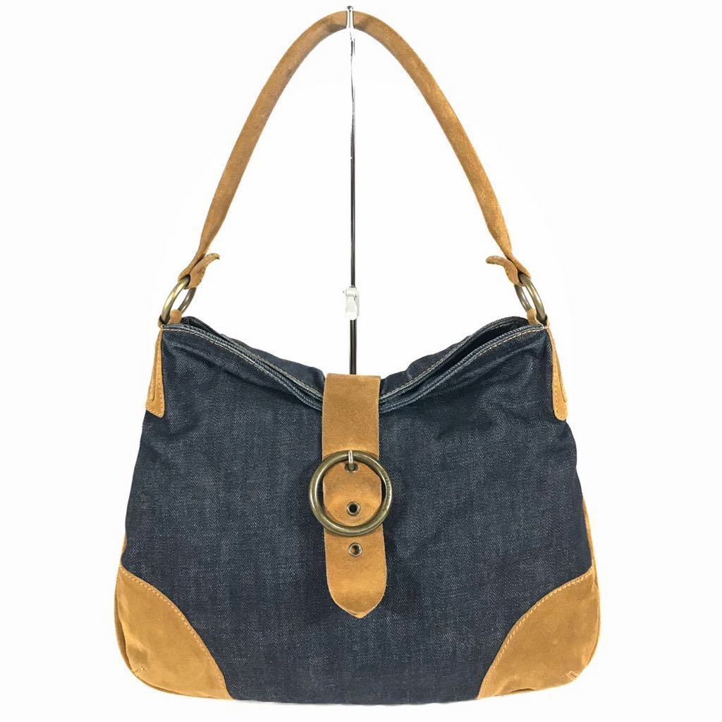 【ドルチェ&ガッバーナ】本物 DOLCE&GABBANA ショルダーバッグ ワンショルダー 肩掛け デニム×スエード 女性用 レディース イタリア製