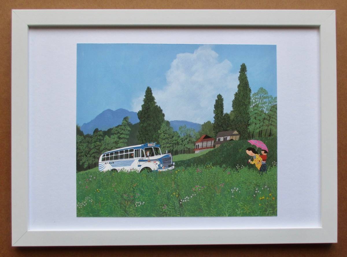 画集画 原田泰治 「ボンネットバス」 A4新品額入り｜Yahoo!フリマ : A4 