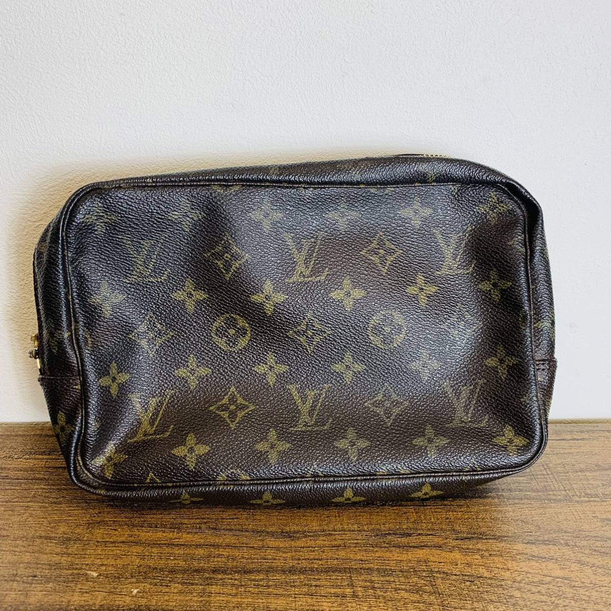 【3313】LOUIS VUITTON ルイヴィトン M47524 モノグラム トゥルース トワレット23 クラッチ セカンドバッグ ブラウン系 現状品 ベタ有