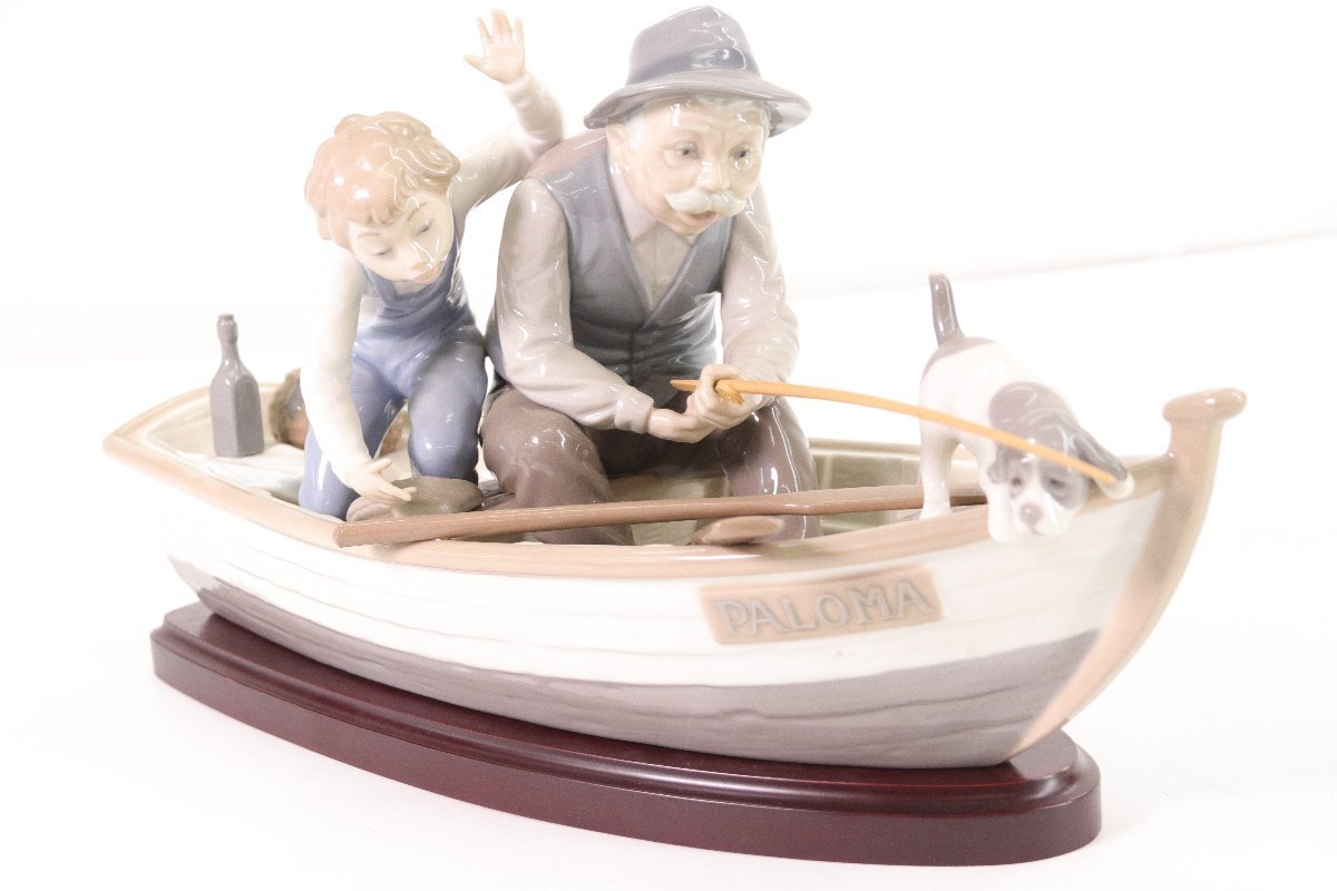 Lladro リヤドロ リアドロ おじいちゃんと魚釣り 置物 陶器人形 