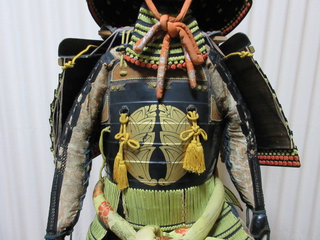 当時物【等身大甲冑一式】鎧兜/面頬/武具/刀装具/武士/侍/家紋