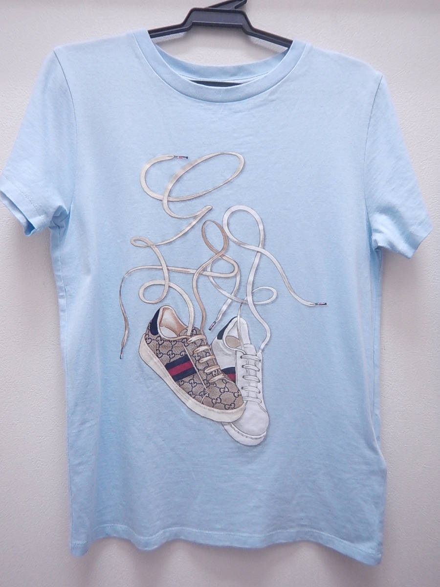 極美品■GUCCI グッチ Tシャツ スニーカートップス レディースXS キッズ サイズ10■