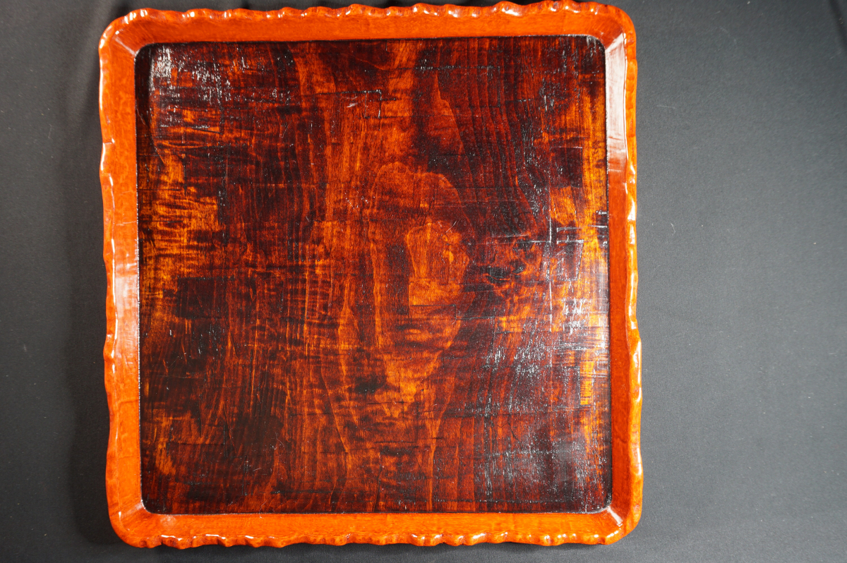 讃岐彫 四方盆 五客 小盆 お盆 木製漆器 84 天然木製漆塗