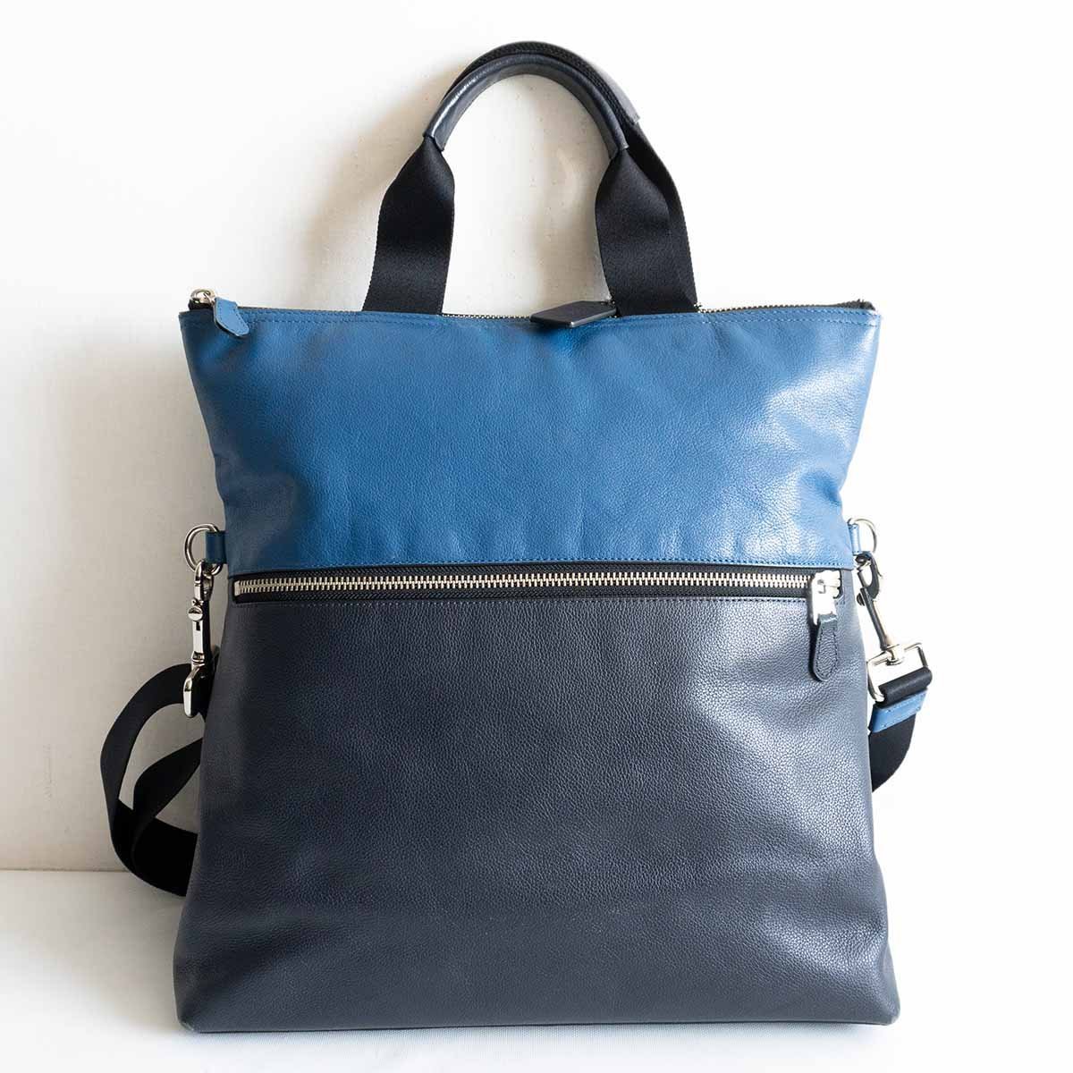 美品】COACH【F71722/フォルドオーバー スムースレザー 2WAYトート 