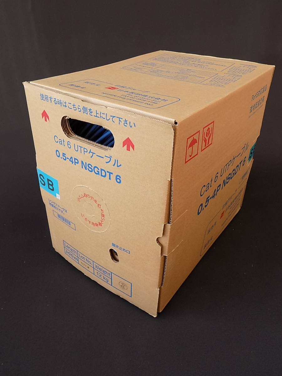 日本製線 1Gbps伝送対応 Cat.6 U/UTP スタンダードケーブル 0.5-4P NSGDT6 SB 300m巻 水色(その他)|売買 ...